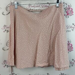 Brandy Melville skirt wrap floral flowers cream white Light Pink Skater Skirt